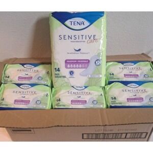 TENA Sensitive Care Pads Maximum Absorbency 84 Count (6x14) New Sealed Case